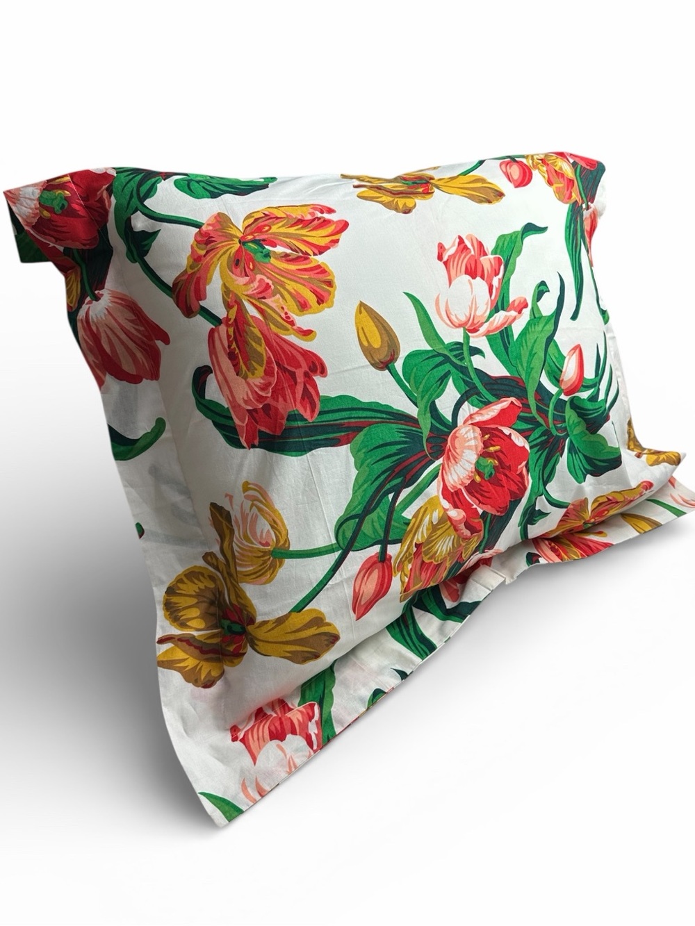 Kenzo Paris Euro Pillow Sham 100% Cotton Tropical Floral Design 29.75 x 29 in